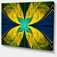 thumbnail image 2 of Bright Yellow Blue Fractal Flower - Floral Canvas Art Print, 2 of 4
