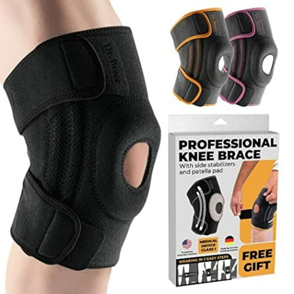 Rodillera DR. BRACE ELITE con estabilizadores laterales y almohadillas de gel para rótula, para un máximo soporte contra el dolor de rodilla y una rápida recuperación para hombres y mujeres. Consulte
