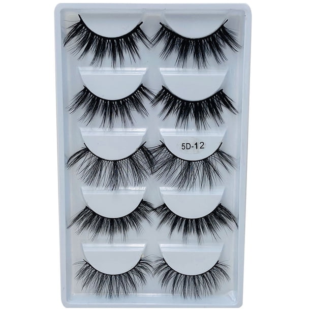 Pestañas naturales, pestañas postizas, pestañas cortas, pestañas postizas de visón tenues, 5 pares de pestañas postizas naturales, maquillaje natural, cejas postizas negras gruesas.