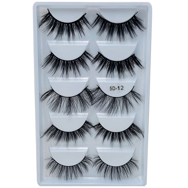 Pestañas naturales, pestañas postizas, pestañas cortas, pestañas postizas de visón tenues, 5 pares de pestañas postizas naturales, maquillaje natural, cejas postizas negras gruesas.