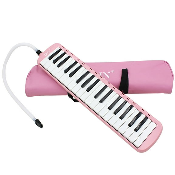 FRCOLOR 37 Piano Keys Melodica Musical Instrument with Case for Music Lovers Beginners (Pink)