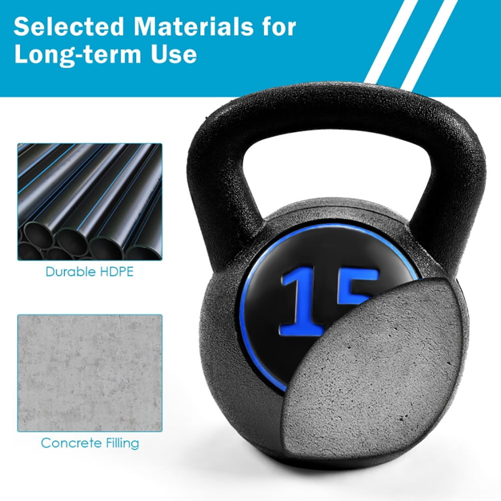 GVN 3 Pieces 5 10 15lbs Kettlebell Weight Set