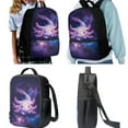 thumbnail image 2 of Yuyamidu Axolotl Bookbag with Lunch Box for Girls 5-6 Galaxy Backpack and Lunch Bag Pencil Case Water Bottle Cover Cute School Bags for Kids 2nd Grade Middle School Book Bag Set of 4, 2 of 7