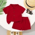 thumbnail image 2 of OYXSER Toddler Baby Girls Boy Summer Clothes 12 18 Months Short Sleeve T-Shirts Shorts Clothing Set 2pcs Cute Outfits Set, Red 2-3T, 2 of 8