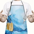 thumbnail image 2 of Blue Marble Pattern Apron-Garden Aprons for Women with Pockets-Cotton Linen Waterproof Kitchen Cooking Gardening Aprons Adjustable for Kitchen,Cooking,BBQ and Salon 33x27 Inch, 2 of 7