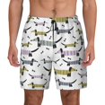 thumbnail image 3 of Uemuo Dachshund Dog Puppy Pattern Mens Swim Trunks Quick Dry Board Shorts with Mesh Lining, Stretch Beach Shorts Quick Dry No-Chafing Board Shorts-Medium, 3 of 9