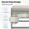thumbnail image 6 of PARKWELL Outdoor Patio Ottoman Set of 2,Hand-Woven Rope Seat Foot Rest Side Table with Removable Cushions,Light Gray, 6 of 9