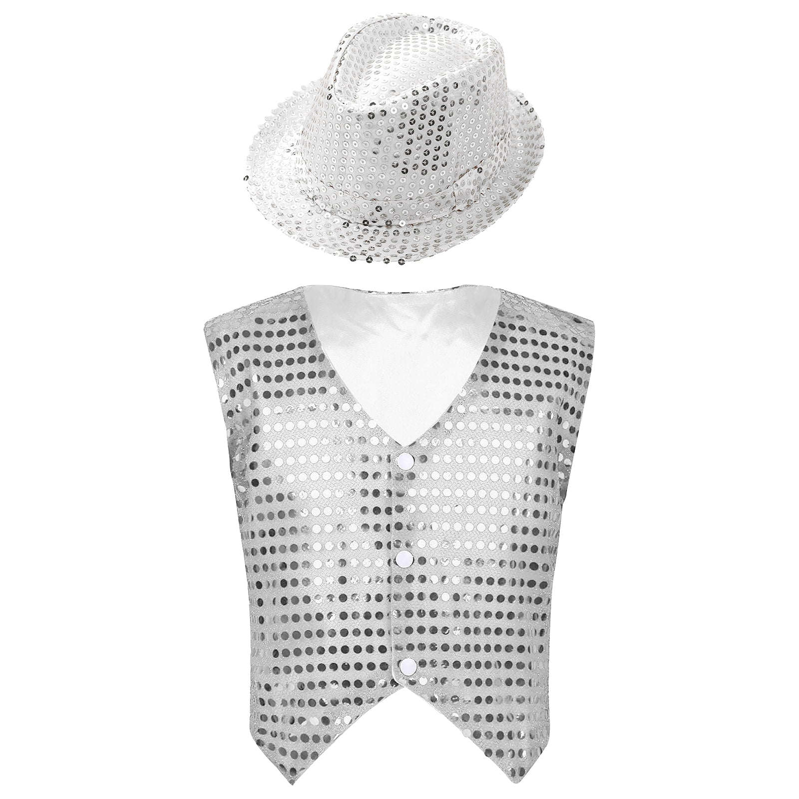White sequin shop vest