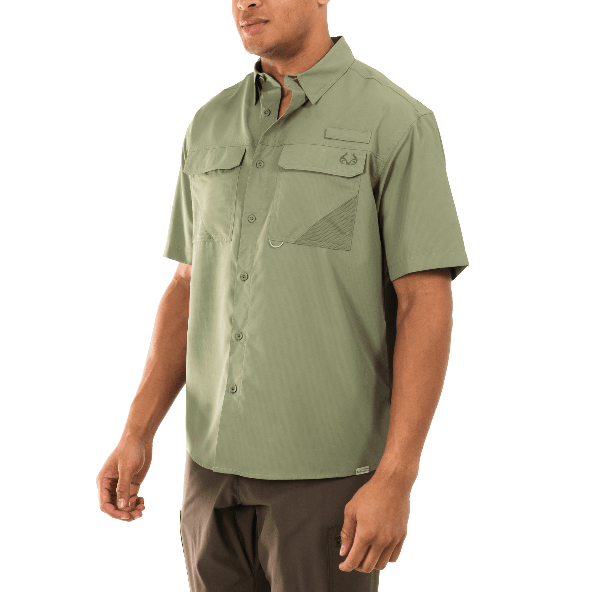 Realtree Men's Oil Green 2XL Short Sleeve Guide Shirt