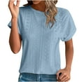thumbnail image 2 of Hauts à Manches Courtes pour Femmes Mode Printemps/été Décontractée Ample Col Rond Manches Courtes Haut pour Femmes Aguichant Hauts d'Été pour Femmes Hauts à Manches Courtes T-Shirts pour Femmes Mode, 2 of 10