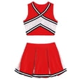 thumbnail image 4 of MSemis Kid Girls Cheerleading Dance Outfits Sleeveless Crop Top with Pleated Skirts, 4 of 5