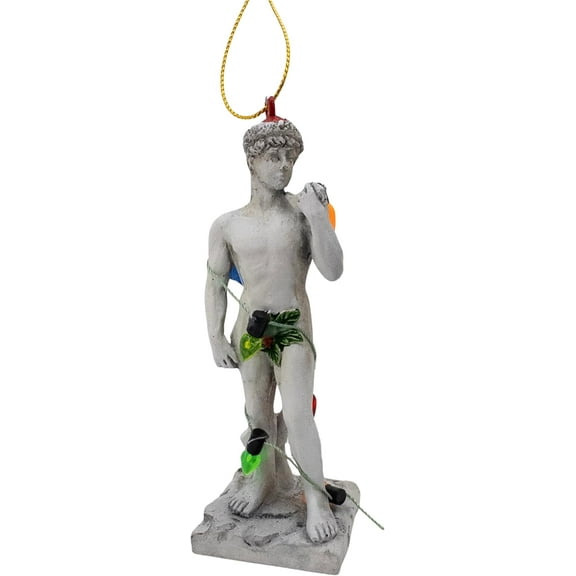 Statue of David Wrapped in Lights Michelangelo Christmas Tree Funny Art Ornament