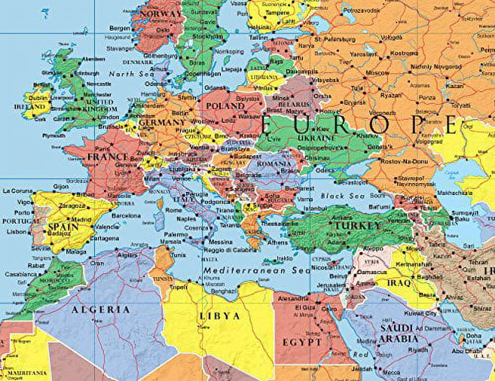 Swiftmaps Classic Elite 24" x 36" Rolled World Map Wall Mural Poster