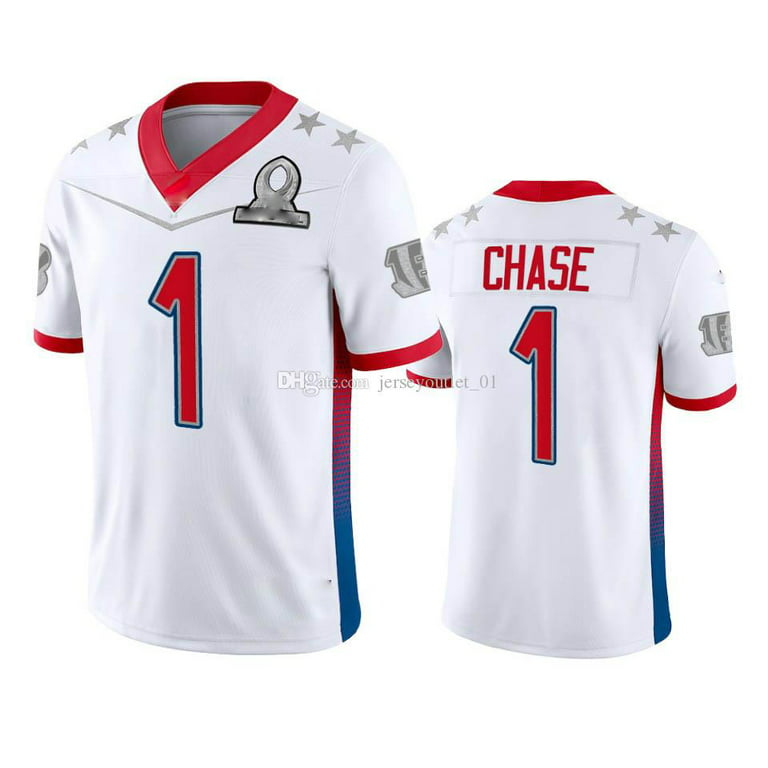 NFL_Jerseys Jersey Cincinnati''Bengals''Men #28 Joe Mixon 1 Ja'Marr Chase  91 Trey Hendrickson''NFL'' Custom White Game 2022 NFC Pro Bowl Jersey 