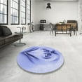 thumbnail image 4 of Ahgly Company Tapis Rectangulaire d'Intérieur Lavable en Machine Bleu Ardoise Clair Transitionnel, 5 Pieds x 7 Pieds, 4 of 7