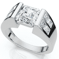thumbnail image 4 of Pompeii Certified 5.40Ct Men's Asscher Cut Diamond Ring 14k Gold Lab Grown (G/H,VS1-VS2), 4 of 7