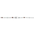thumbnail image 4 of Gem Stone King 925 Sterling Silver Sky Blue Aquamarine and Red Garnet and Round White Lab Grown Diamond Tennis Bracelet for Women (3.25 Cttw, Gemstone Birthstone, Oval 6X4MM, 7.25 inches), 4 of 4