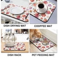 thumbnail image 4 of 2 Pack Washable Rubber Multicolored Flower Leaves Dish Drying Mats for Kitchen Counter Home Large Coffee Bar Pad Accessories and Decor for Utensils Stemware (2pcs 19.5''x12''), 4 of 5