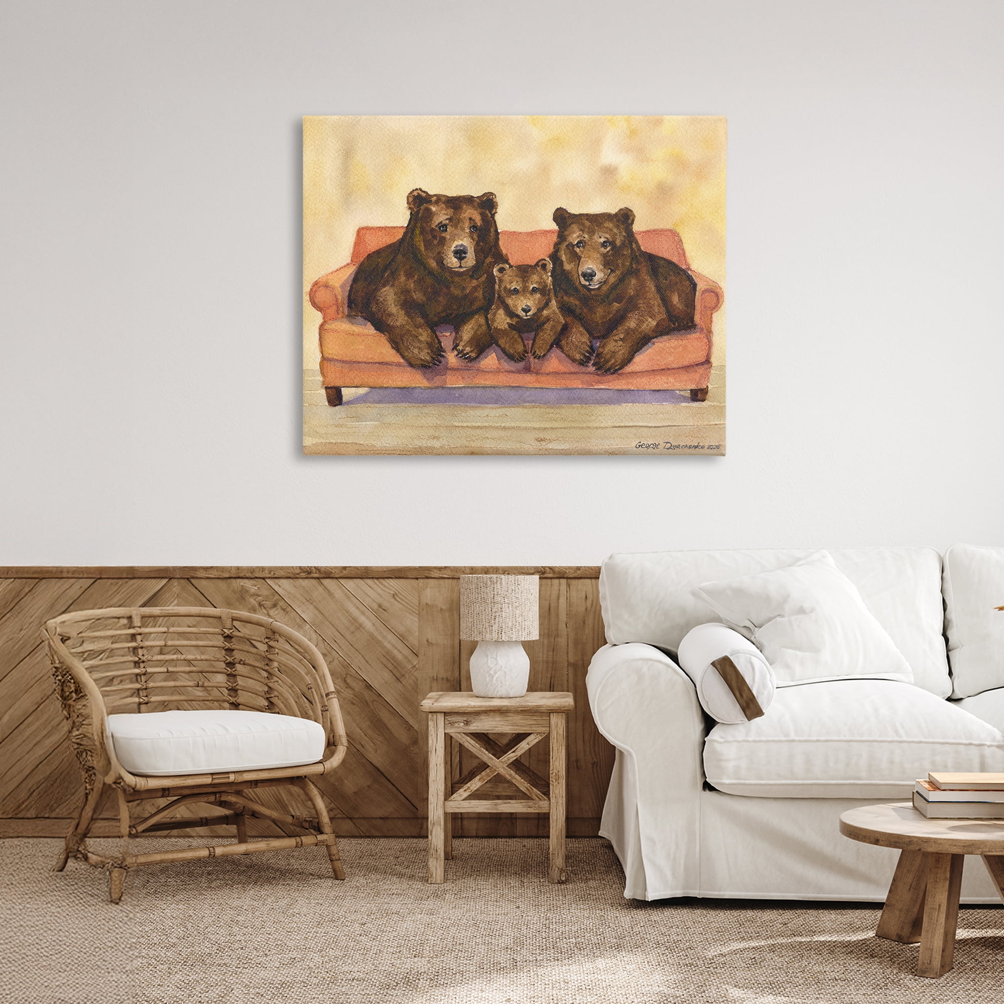Stupell Industries Bear Family Trio Canvas Wall Art, design by George Dyachenko