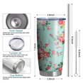 thumbnail image 6 of 20 Oz Pioneer Flower Coffee Tumbler Double Wall Insulated Stainless Steel Water Bottle | Metal Reusable Thermoses Flask with Cup Cap | Leak & Sweat Proof with Anti-Dust Lid, 6 of 7
