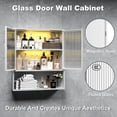 thumbnail image 3 of Metal Bathroom Cabinet Wall Mounted,Hanging - Cabinets with 2 Glass Doors,White 3-Tier Over The Toilet Wall Storage Cabinet,Wall Cabinet for Bathroom Laundry Room Kitchen, 3 of 14