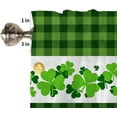 thumbnail image 6 of St. Patrick''s Day Window Valances Lucky Shamrock Buffalo Green Plaid Valance Kitchen Curtains with Rod Pocket Short Curtain Panels for Bedroom Living Room 54" X 18", 6 of 6