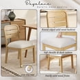 thumbnail image 3 of Dayalane Farmhouse Wooden Dining Chairs Set of 6, Chenille Upholstered Dining Room Chairs with Ladder Back & Thick Padded Seat, Rustic French Country Side Chairs for Dining Living Kitchen, Beige, 3 of 9