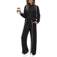 thumbnail image 2 of EASYBRAUS Women 2 Piece Sweatsuit Set Long Sleeve Crewneck Sweatshirt Wide Leg Split Pants XS-XXL, 2 of 5