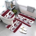 thumbnail image 3 of Bathroom Rugs Sets 3 Piece - Buffalo Plaid Forest Absorbent Non Slip Bath Mats, U-Shape Toilet Lid Cover, Contour Mat, Soft Washable Shower Mats Bath Rug Mat for Bathroom Tub Toilet, 3 of 7