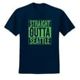 thumbnail image 2 of Straight Outta Seattle SEA Fan | Fantasy Football | Mens Sports Graphic T-Shirt, Navy, Small, 2 of 4
