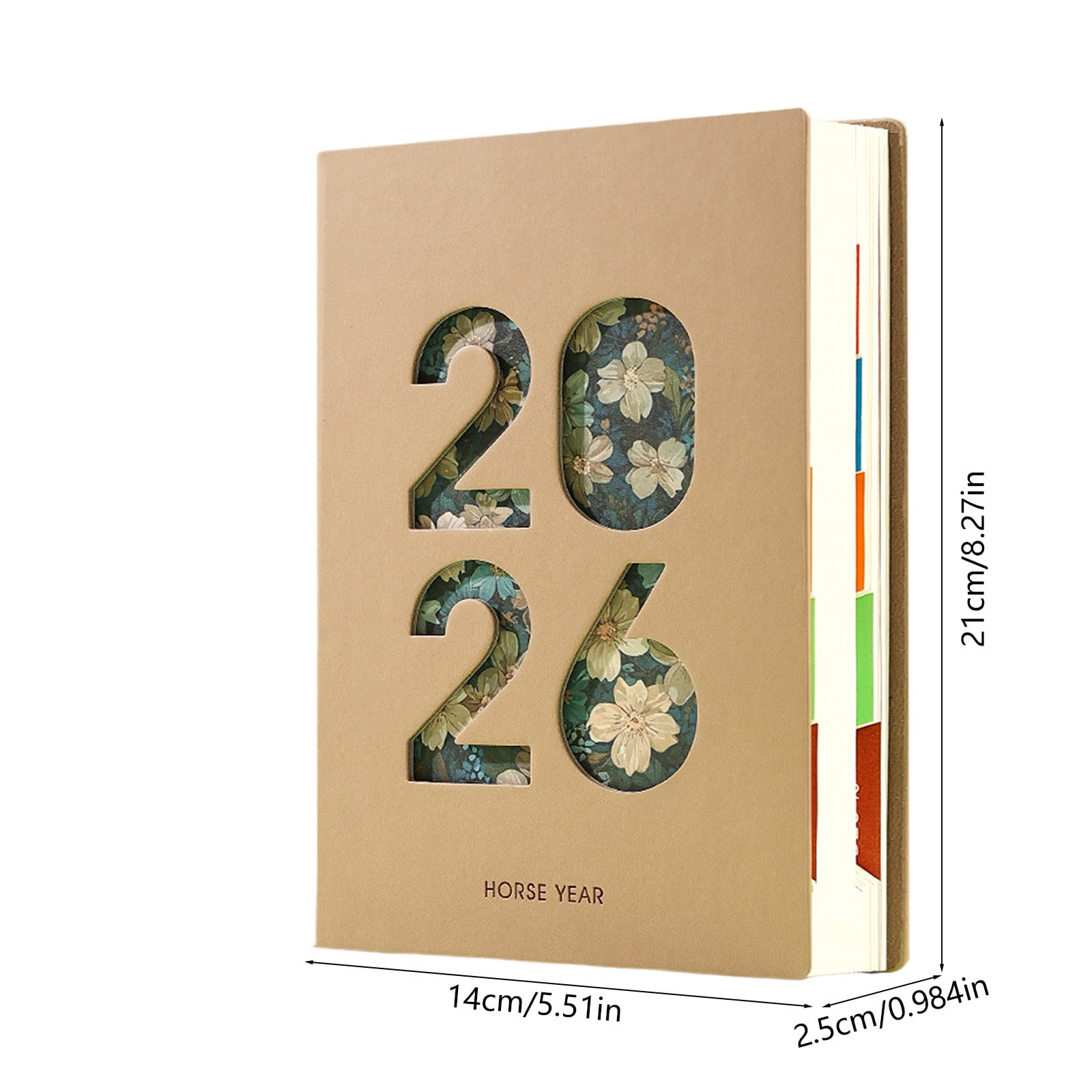 Nilvkv 2026 Planner Notebook, A5 Schedule Notebook with Faux Leather Cover Lay Flat Coil Binding for Daily Notes School Office Use Daily Planner 2026