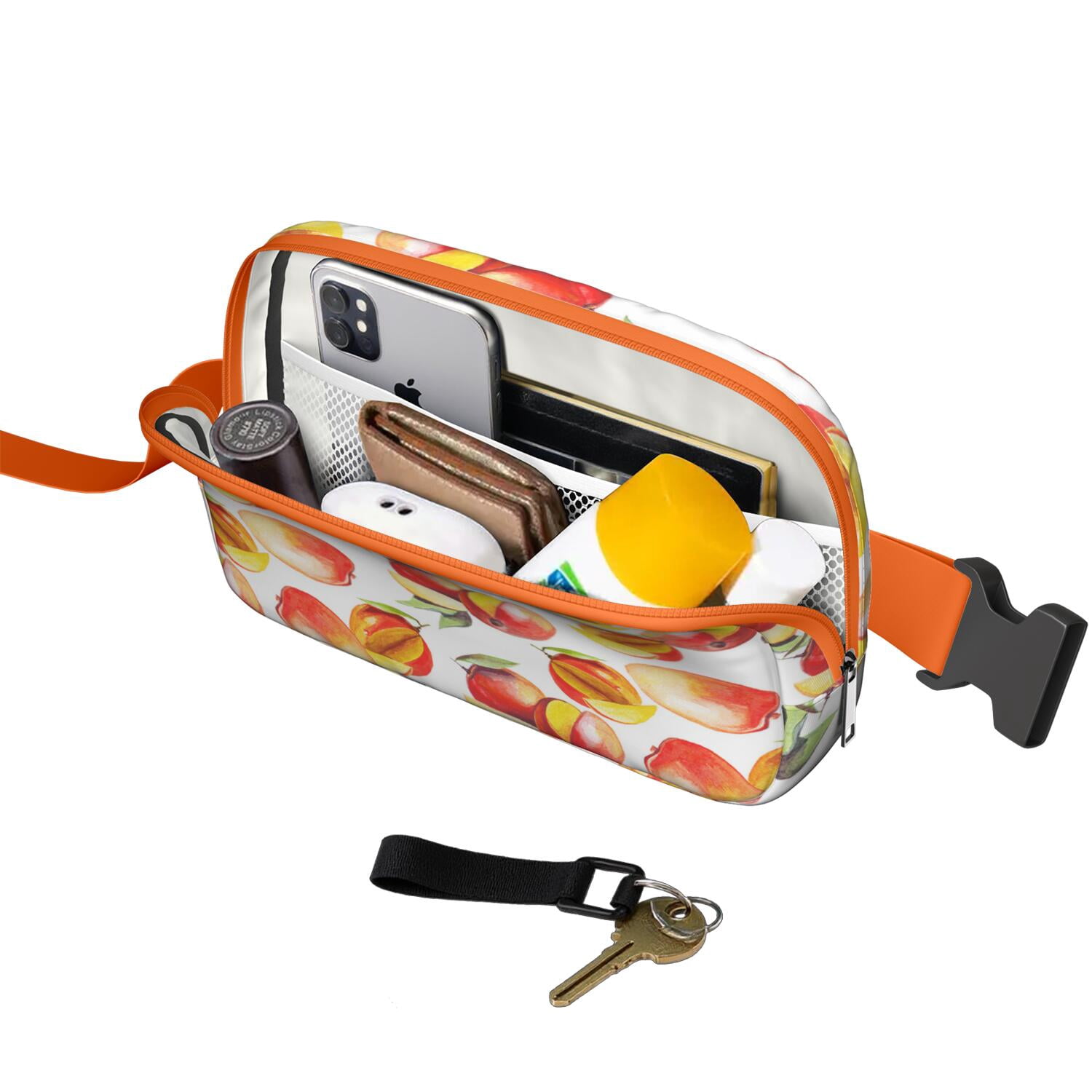 Juicy Peach Fanny Pack – Kawaii Cartoon Fruit Belt Bag with Vibrant Pink Design for Peach Lovers