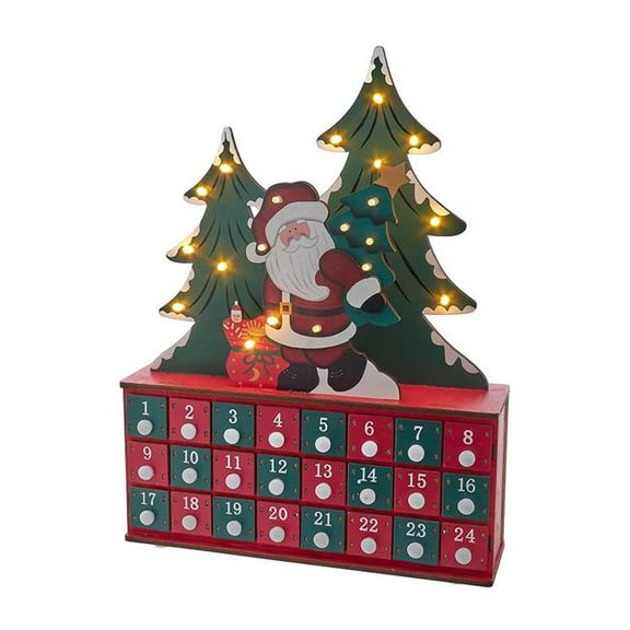Kurt S. Adler JEL1019 15.75 in. Battery Operated Wooden LED Lighted Advent Calendar