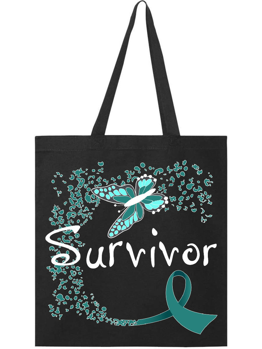 Ovarian Cancer Awareness Butterfly Teal Ribbon Female Round Leather Shoulder Bags Tote Beach Bags Wallet