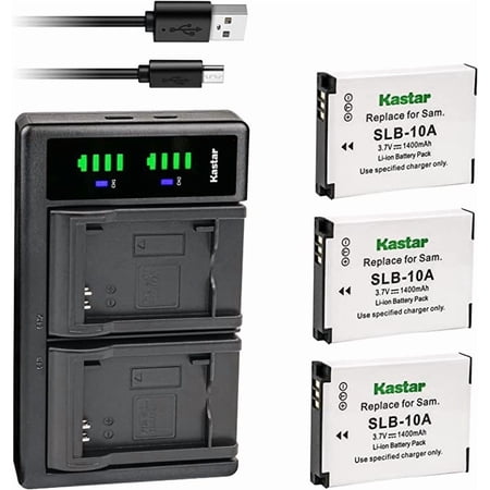 Kastar 3-Pack BT-02 Battery and LTD2 USB Charger Replacement for Zoom BT-02 Battery Zoom LBC-1 Charger Zoom Q4 Handy Video Recorder Zoom Q4n Handy Video Recorders 247-9036