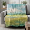 thumbnail image 2 of Teal Blue Oil Painting Blanket Soft Cozy Warm Throw Blanket for Couch, Plush Fuzzy Flannel Fleece Blankets for Sofa, Abstract Art Ombre Field Watercolor Bed Blankets Gifts for Men, 50"x60", 2 of 9