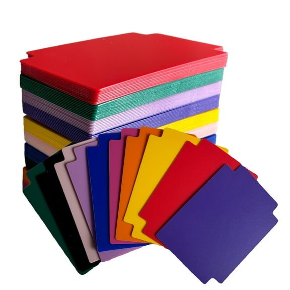 Trading Card Dividers, 100 Pieces, 10 Colors, 2.7 x 3.8 Inches, Plastic Card Separators for Sports and Gaming Cards