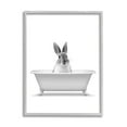 thumbnail image 4 of Stupell Industries Bunny Peeking Bathtub Pet Animals & Insects Painting Gray Framed Art Print Wall Art, 4 of 5