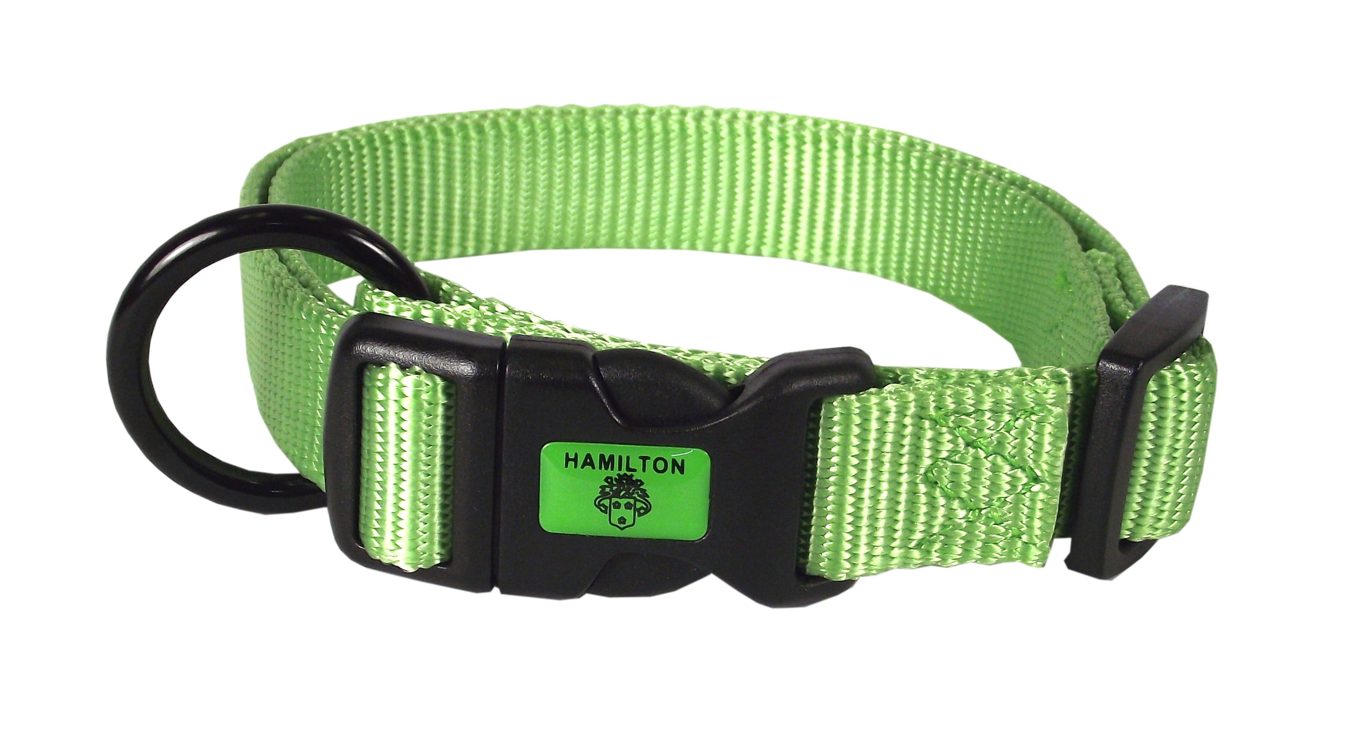 Hamilton 1" Adjustable 18"26" Dog Collar, Lime Green