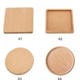 thumbnail image 3 of Beech Black Walnut Wood Coaster Retro Insulation Cup Mat Household Square  Coaster 1PC, 3 of 6