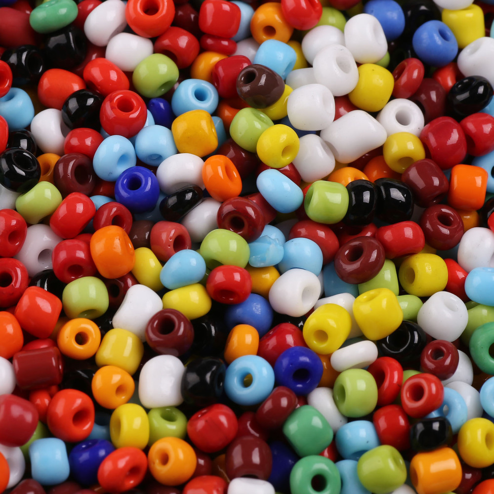 Glass Seed Beads Opaque Colours Seed Small Craft Beads for DIY Jewelry Making Round Mixed Color 6/0 4mm Hole:1.5mm about 4500pcs/pound