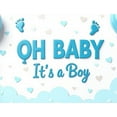 thumbnail image 4 of LUUFILx Oh Baby Boy Banner Newborn Event Backdrop Baby Shower Gender Reveal Party Supplies Decorations Photo Props Celebration Photographic Background, 4 of 8