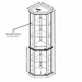 thumbnail image 4 of Corner Glass Curio Cabinet with Light Mirrored Back Adjustable Shelves Antique Collection Storage Solution for Living Room Classical Design, 4 of 15