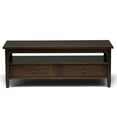 thumbnail image 4 of Warm Shaker Solid Wood 48 inch Wide Transitional Coffee Table in Tobacco Brown, 4 of 11