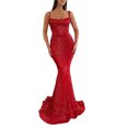 thumbnail image 1 of B91xZ Longue Robe Formelle Femmes Flutter Manches Smocked Midi Robe V Cou Robes à Plusieurs Niveaux Casual, Rouge XL, 1 of 5