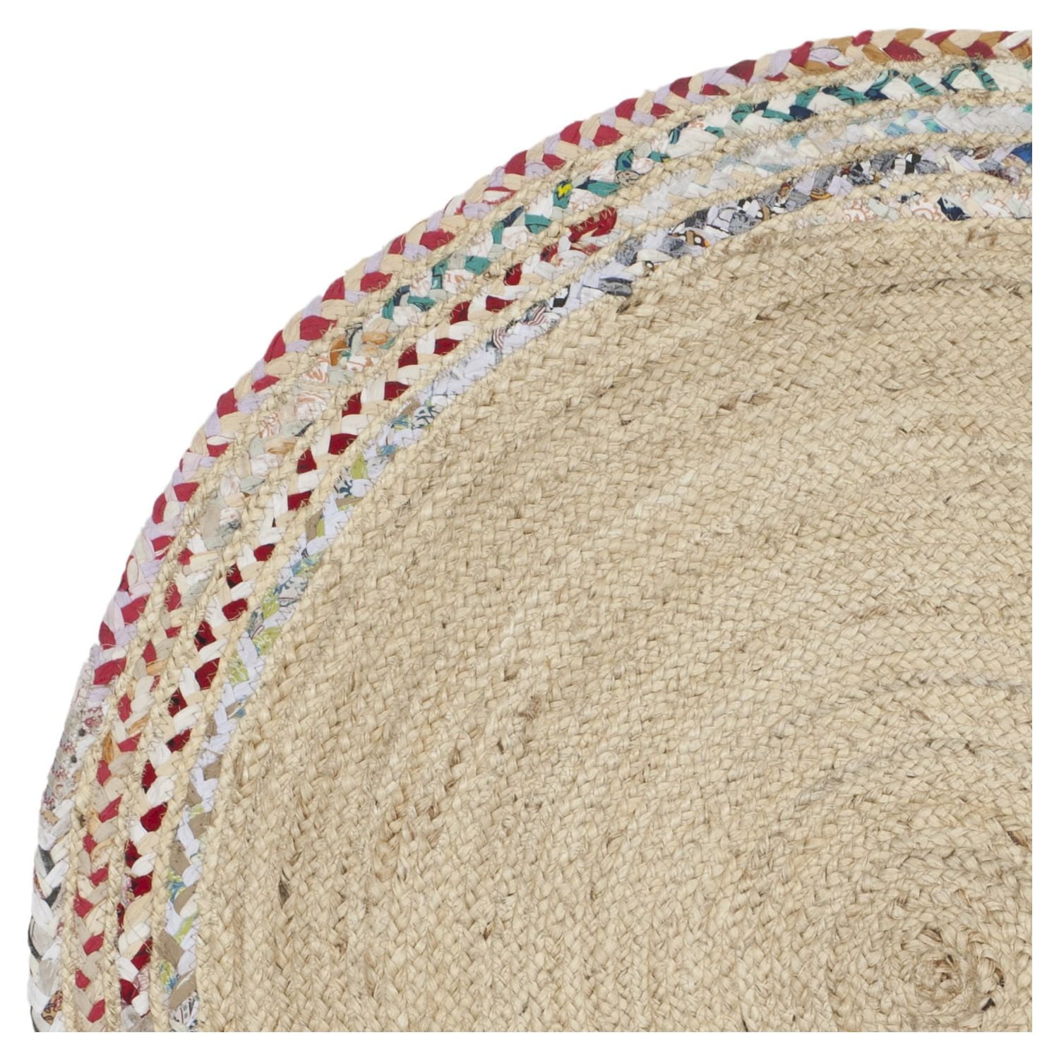 SAFAVIEH Cape Cod Hyram Geometric Area Rug, Ivory/Light Beige, 3' x 3' Round