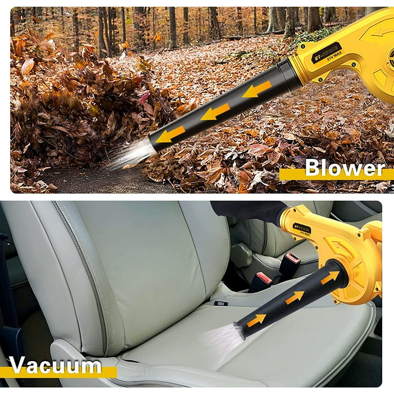 KINGPKE Cordless Leaf Blower With Battery & Charger - 2-in-1 Blower & Vacuum, Lightweight, 21V For Lawn, Dust, Light Snow