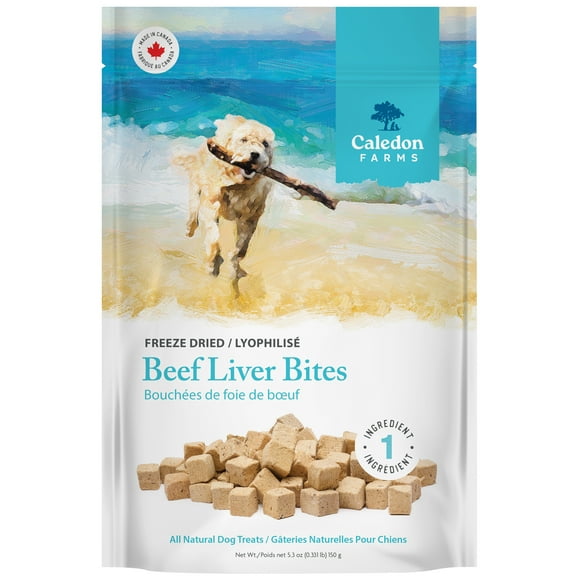 Caledon Farms Beef Liver Bites Single Ingredient All Natural Dog Treats, 355g
