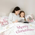 thumbnail image 6 of Feelyou Cute Pink Snowman Bedding Comforter Set for Kids, Dreamy Pine Tree Twin Comforter Sets, Cartoon Christmas Tree Reversible Bedding Set, Ultra Soft Bedroom Decor, 2-Piece, 6 of 9