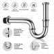thumbnail image 5 of Sifón para lavabo, juego universal de desagüe para acortar tuberías de calidad, sifón, junta de goma para lavabo + desagüe con conexión a la pared, 5 of 5